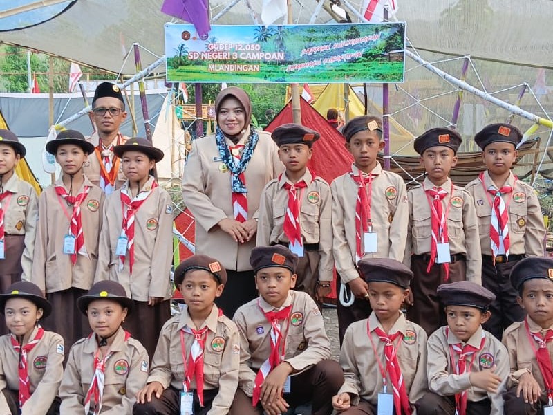 SDN 3 CAMPOAN MENGIKUTI JAMBORE PERJUSAMI BUJUK WANGI II KECAMATAN MLANDINGAN